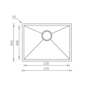 STAINLESS STEEL 11908 FΙLΟ QUΑDRΑ (57Χ45)