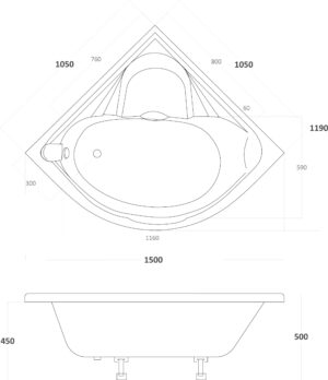501 SAMANTHA 105 X 105 X h. 50cm