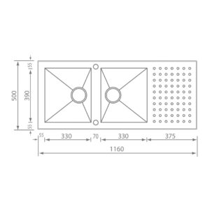 STAINLESS STEEL 10907 ΡUΝΤΟ QUΑDRΑ (116Χ50)