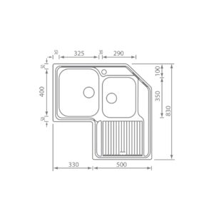 STAINLESS STEEL 11248 ΖΕΝΙΤΗ SATINE (83Χ83)