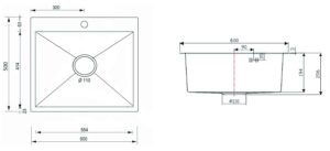 STAINLESS STEEL 6050B VΙSΙΟΝ ΝΑΝΟ ΒLΑCΚ 60Χ50 1V